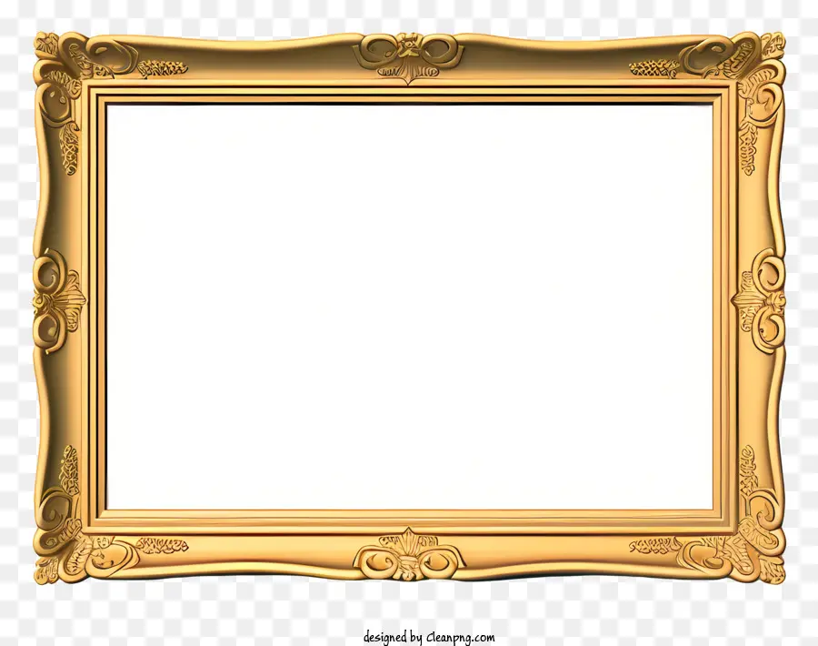 gold Rahmen - Goldfarbener verzierter Rahmen mit kompliziertem Design, kein Bild