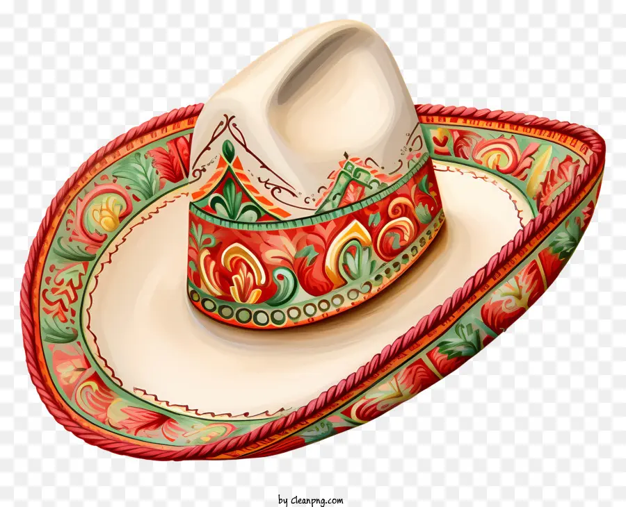 cowboy Hut - Buntes Blumen -Cowboyhut mit Perlen und Stickereien