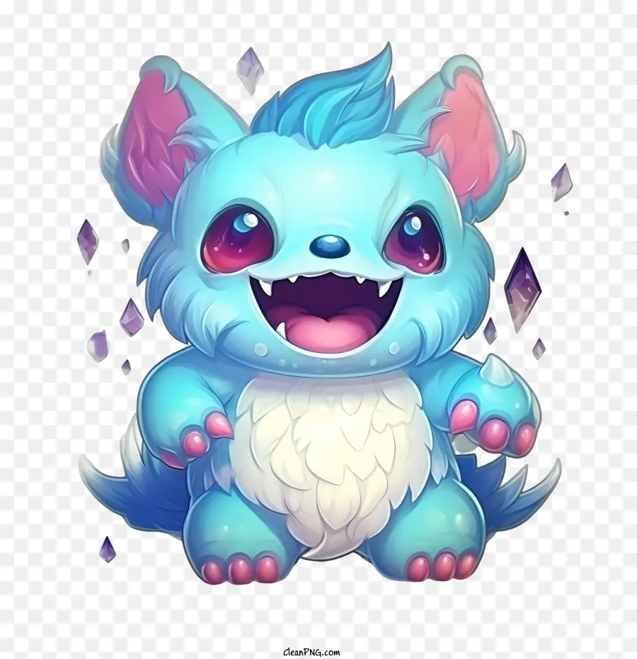 monster blue cute adorable whimsical