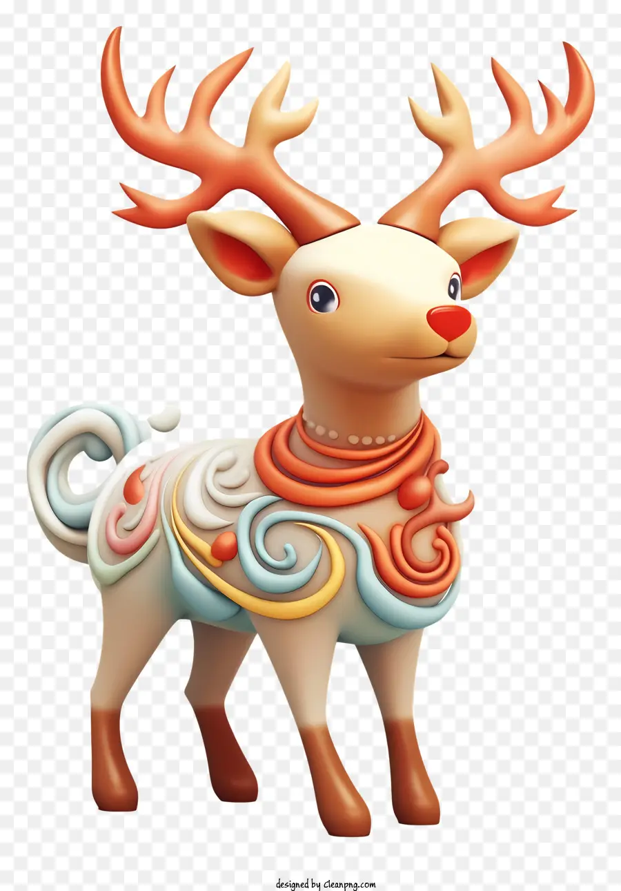 renna - Renne decorate e orgogliose con corna vorticose e colletti