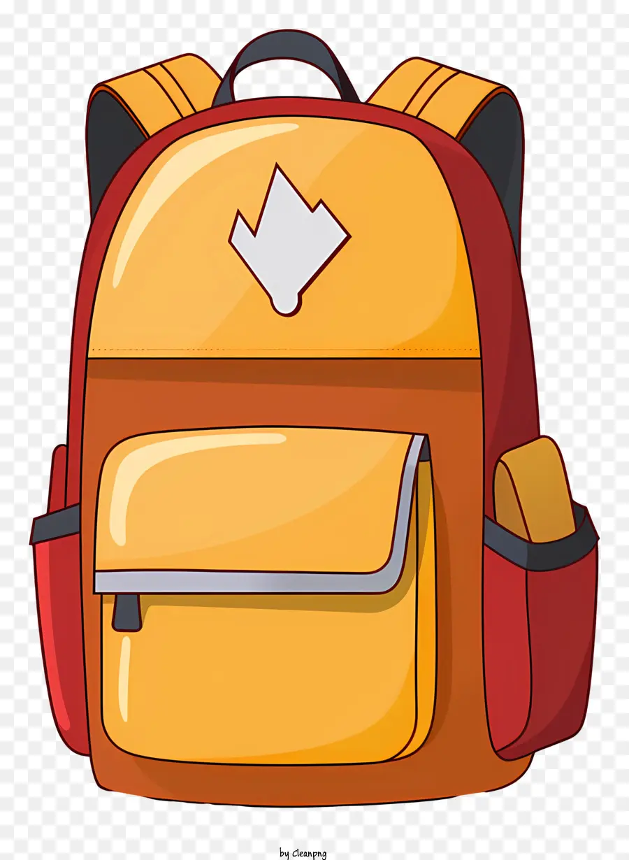 Yellow Backpack Two Reißverpackten Rucksack Bottom Reißverschluss Rucksack rot - Gelb -Cartoon -Rucksack mit mehreren Fächern und Gurten