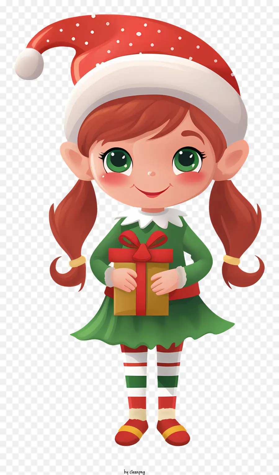 hộp quà - Cô gái mỉm cười giữ hộp quà, thích hợp cho ấn phẩm của trẻ em