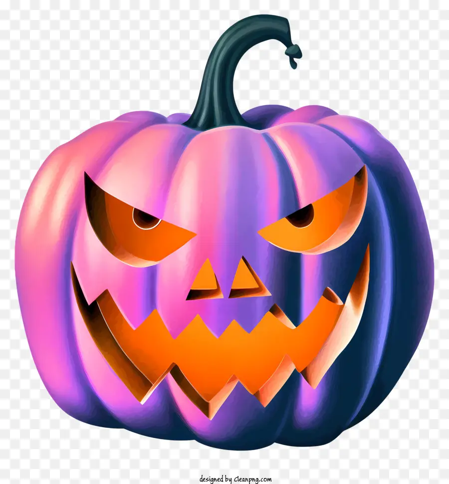 halloween Kürbis - Halloween -Kürbis mit gruseligem Gesicht und leuchtenden Augen