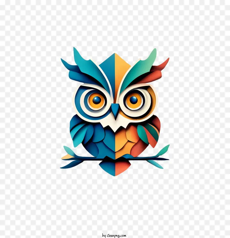 Owl -Logo Eule farbenfrohe abstrakte minimalistische - 