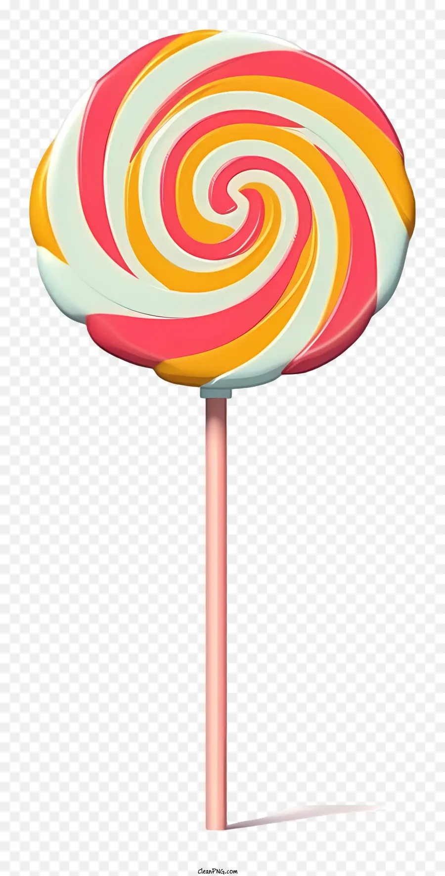 candy cane lollipop swirled design shiny and smooth pink stick square base