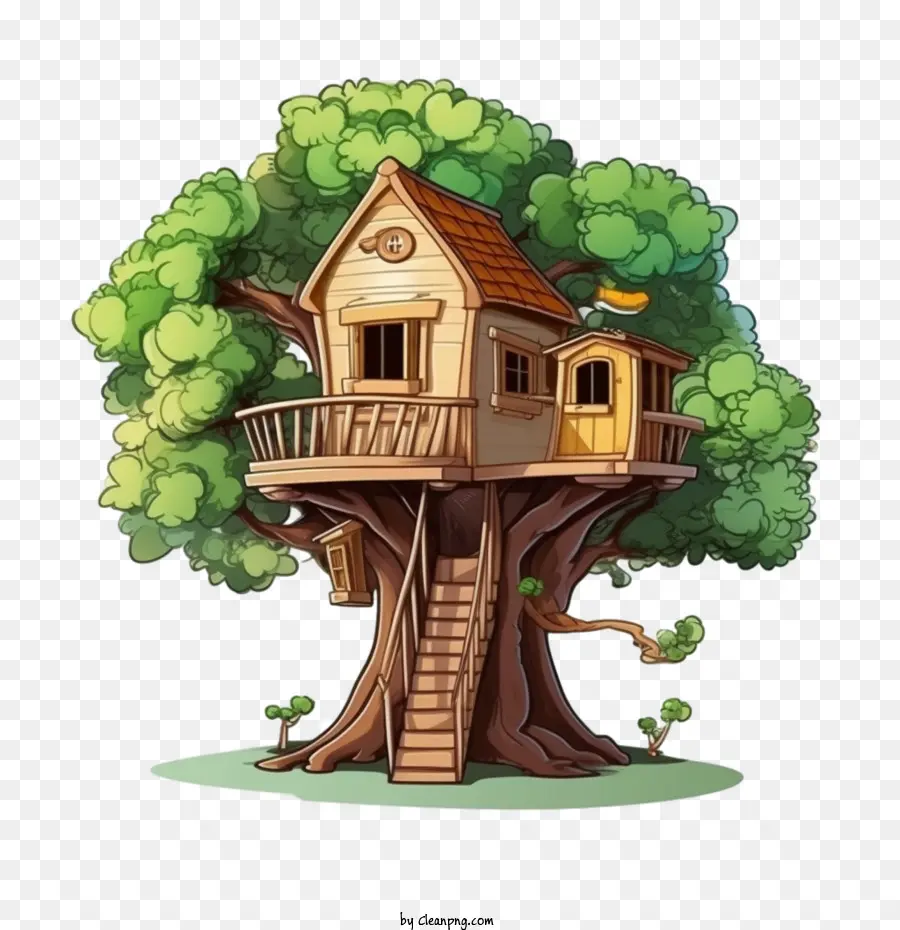 Tree House Treehouse Cartoon Kindergeschichte verspielt - 