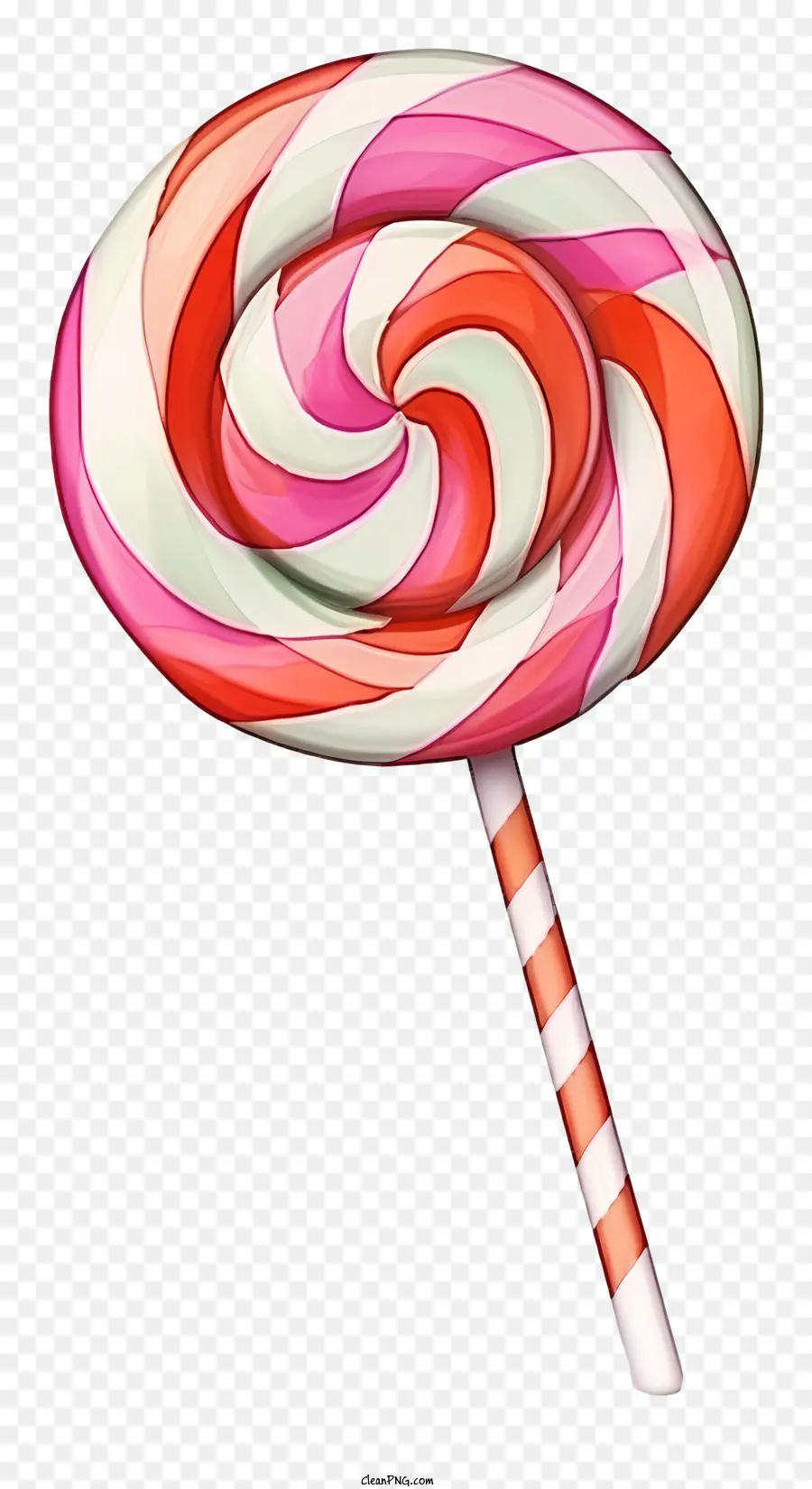 Lollipop Candy Red White Pink - Lollipop colorato con paglia, caramelle ed effetto 3D