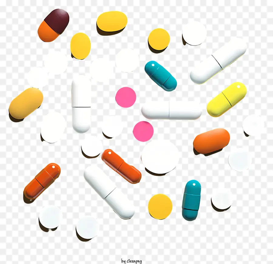 thuốc viên thuốc màu thuốc theo toa thuốc trên các loại thuốc đối với các loại thuốc truy cập - Nhiều loại thuốc rải rác trên nền đen