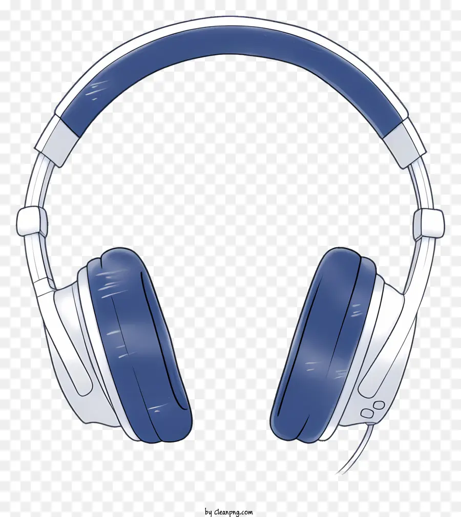 Kopfhörer Schwarz -Weiß -Schnur Silber Metal Band Glossy Finish - Schwarz -Weiß -Bild von Kopfhörern mit Kabel