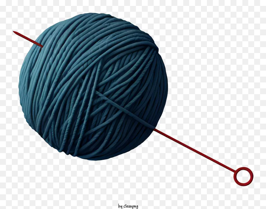 Đan sợi thủ công đan kim kim màu xanh - Sợi dệt kim màu xanh lam chặt chẽ xung quanh kim màu đỏ