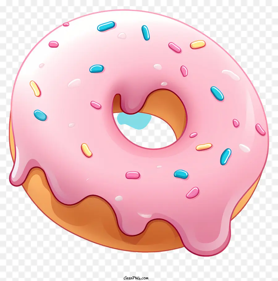 Pink Donut Blau und Weiß Ikret - Pink Donut mit blau -weißes Zuckerguss