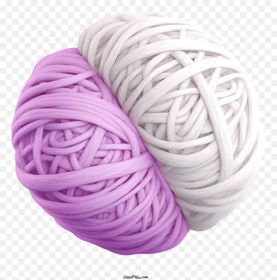 KNING BALL BALL Sợi bóng màu tím và sợi trắng xoắn sợi dệt kim - Bóng của sợi dệt kim màu tím và trắng