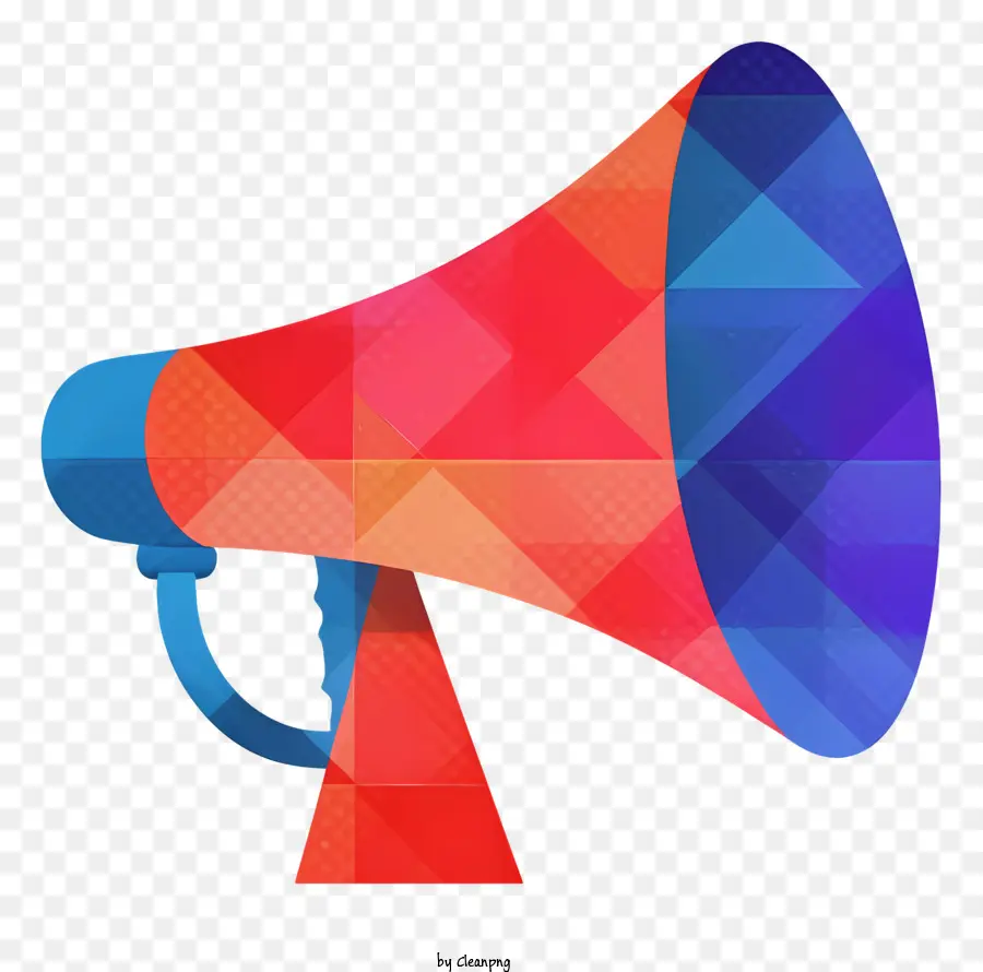 megaphone colorful abstract black background triangle pattern