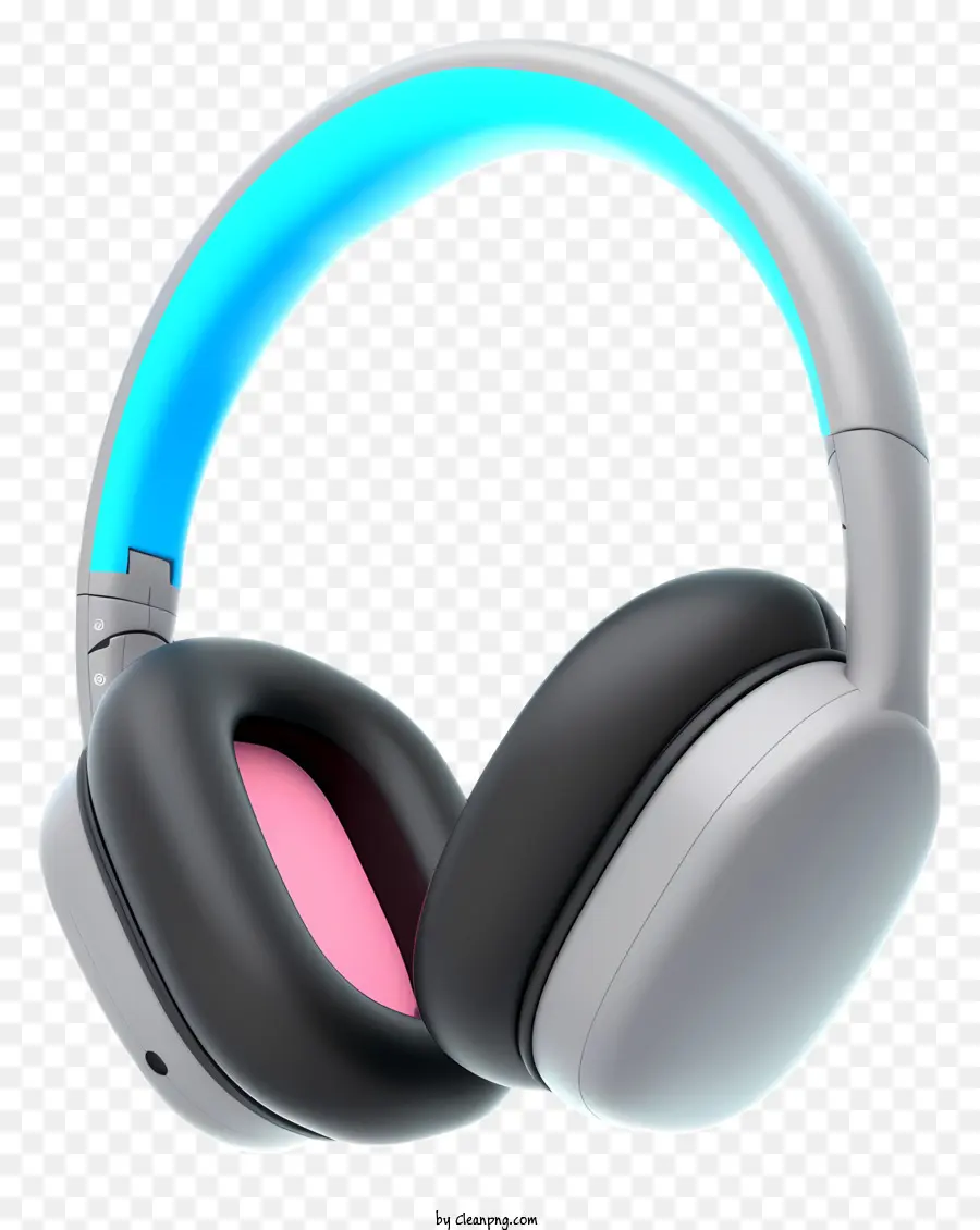 Tai nghe không dây Hiệu ứng ánh sáng xanh mở thiết kế trở lại Thiết kế ngoại thất màu xám - Tai nghe không dây màu xanh có thiết kế tối thiểu và cốc tai nhỏ