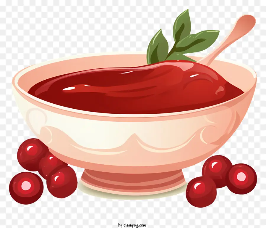 bacche di bacche rosse cucchiaio ciotola fluttuante bacche fluttuanti - Ciotola di salsa di bacche rosse con bacche galleggianti