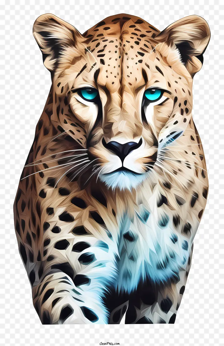 Leopardenblaue Augen Hinterbeine fleckten Pelzmund offen - Leopard mit blauen Augen, die auf Hinterbeinen stehen