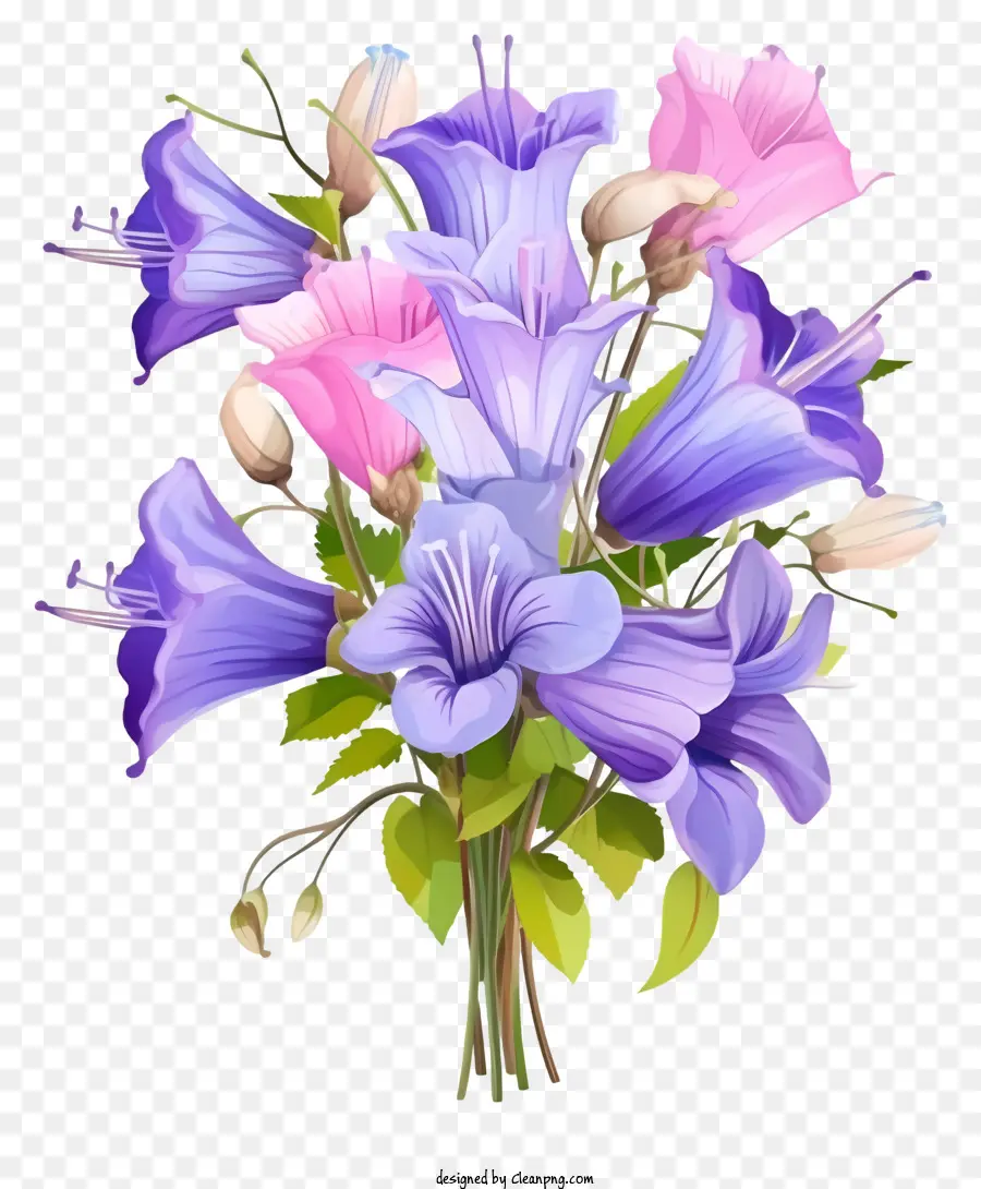 bouquet purple flowers blue flowers blooming flowers pink blooms