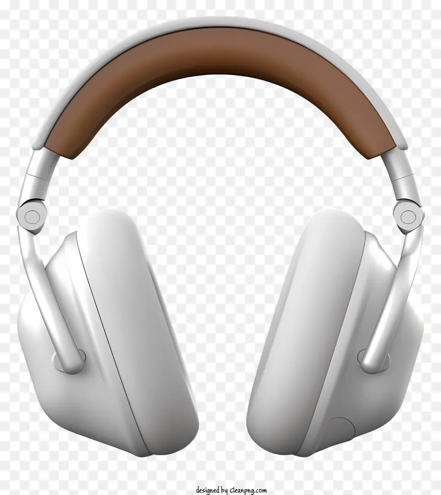 silver headphones metal headphones brown leather ear pad brown cord headphones headphone fashion