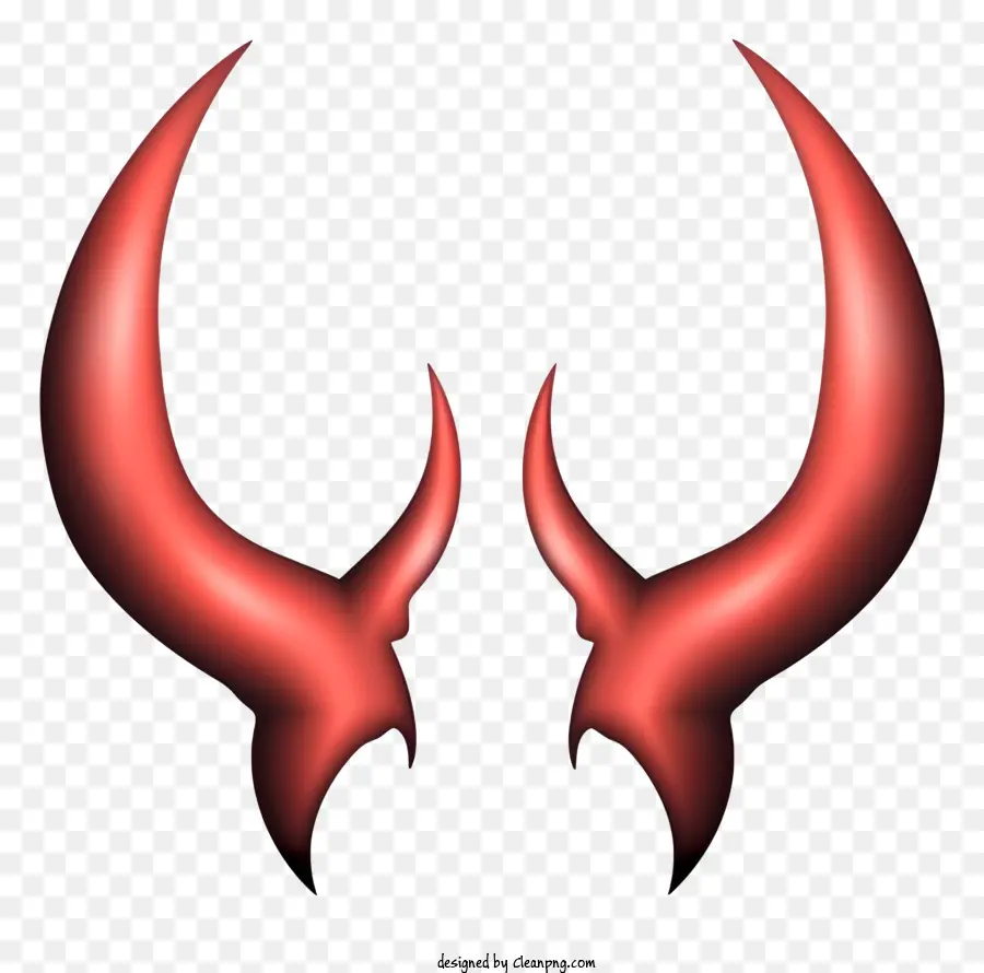 red horns transparent horns sharp-tipped horns bright red horns smooth texture