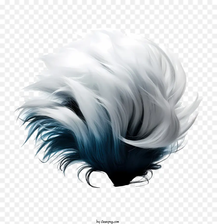 Große Perücke Day wellige Haare blau weiß - 