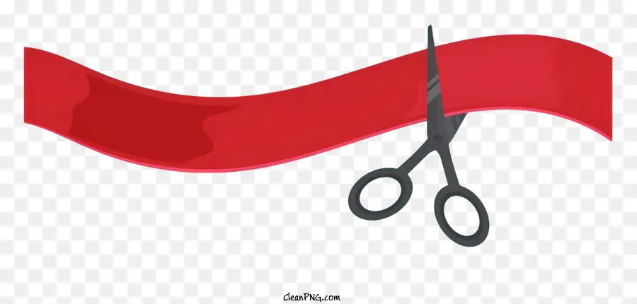 Rotes Band - Rotes Band wird mit einer Schere geschnitten
