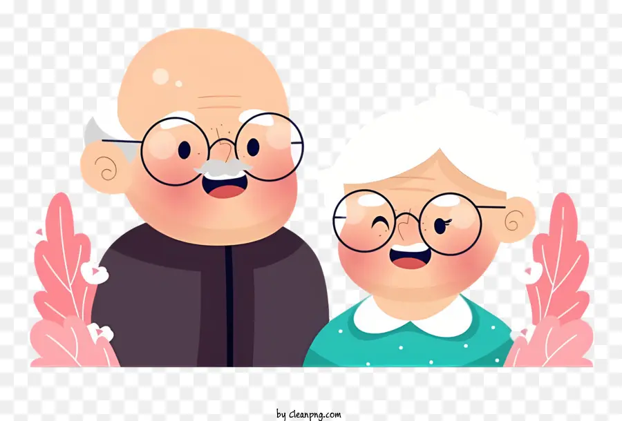 đeo kính - Cặp vợ chồng già mỉm cười ấm áp, phát ra tình yêu