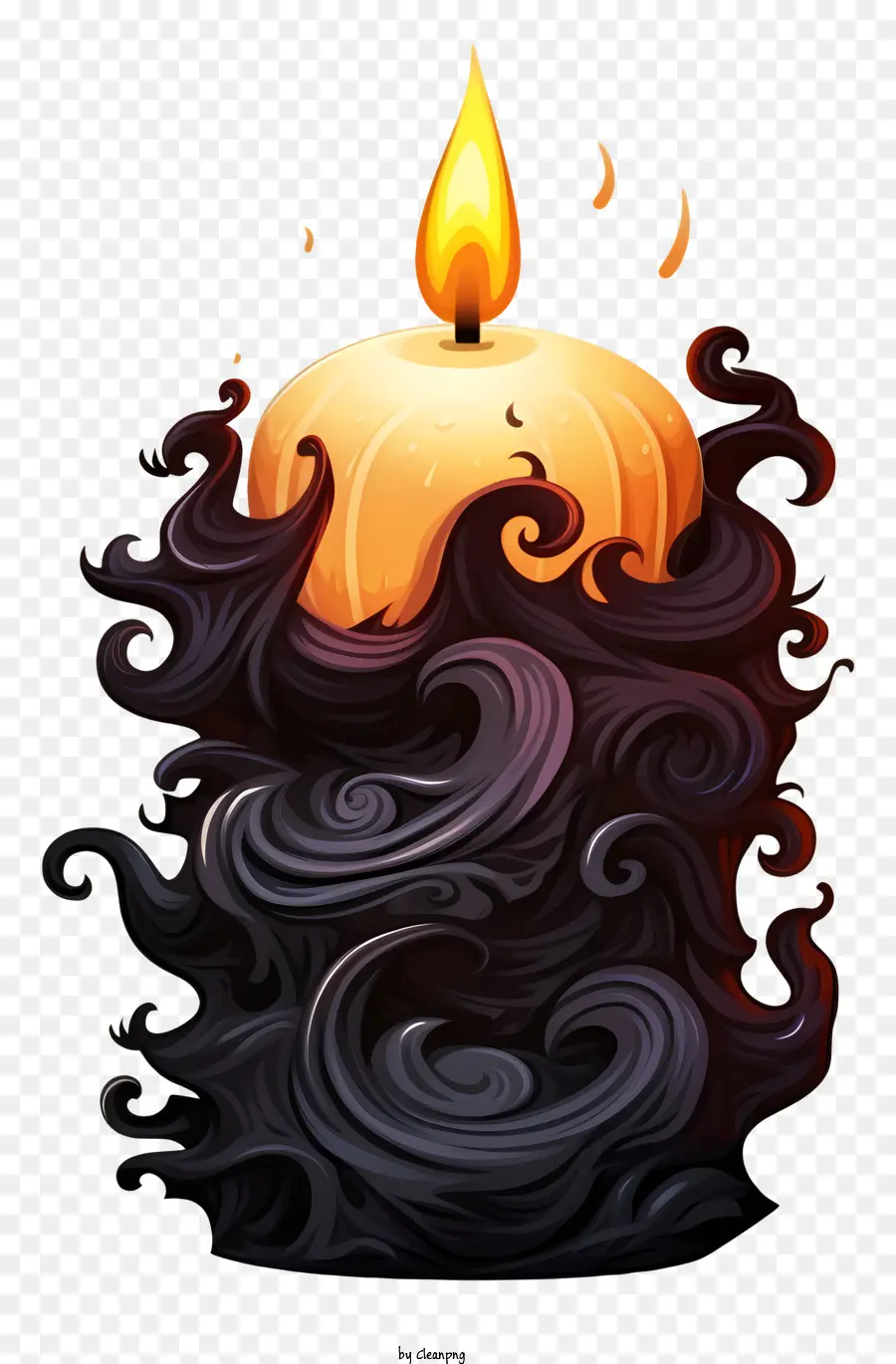 Kerzenschwarz -Weiß -Wellenlinien läuten Flamme - Schwarz -weiße wellige Kerze mit Flamme