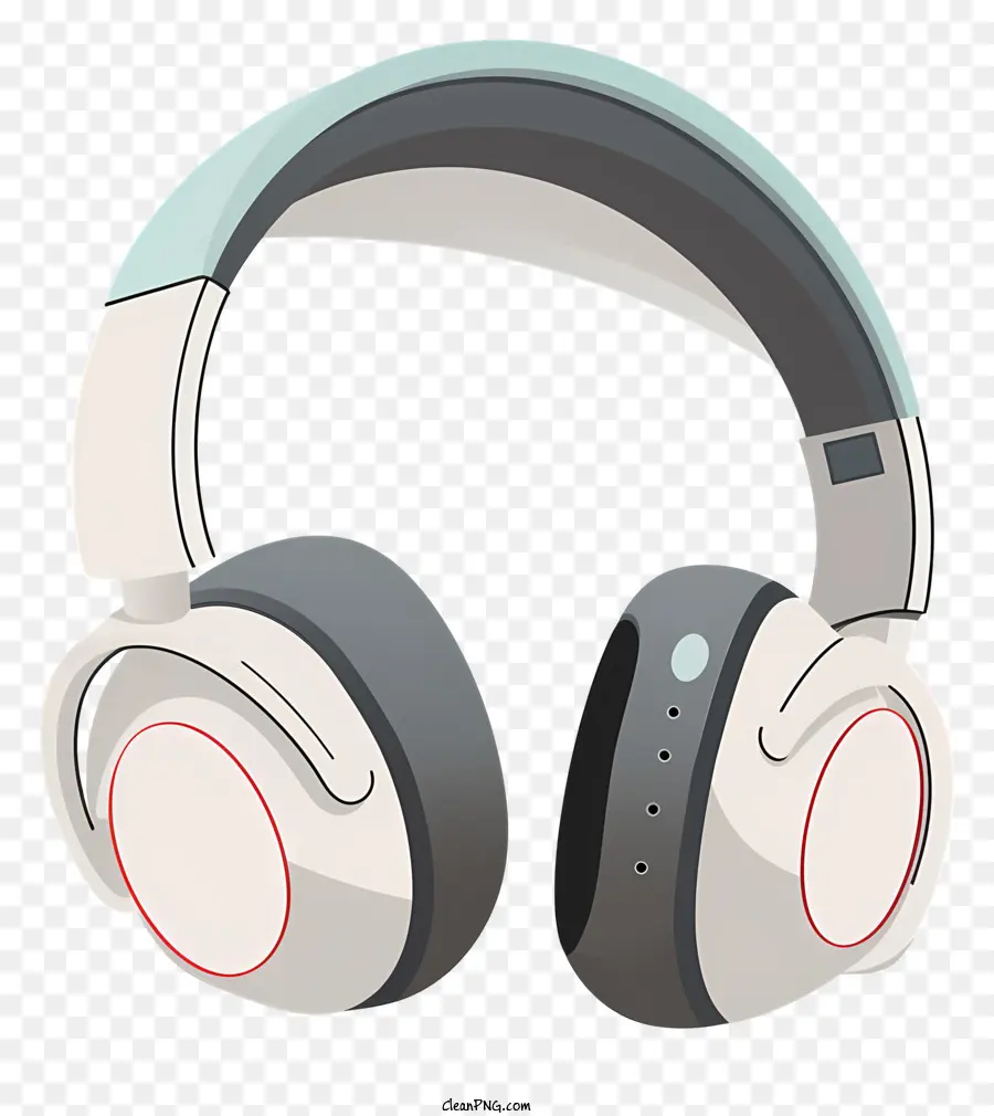 headphones earphones headband black band gray and red band
