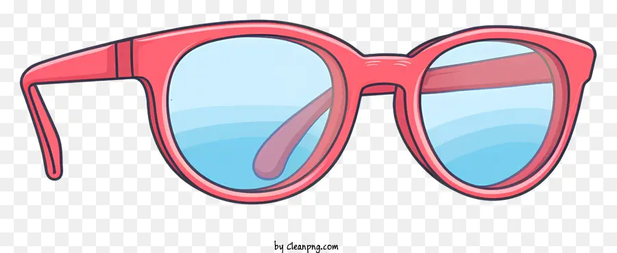 rote Sonnenbrillen blaue Linsen transparente Linsen rechteckige Rahmen gebogene Rahmen - Rote Sonnenbrille mit blauen und transparenten Objektiven