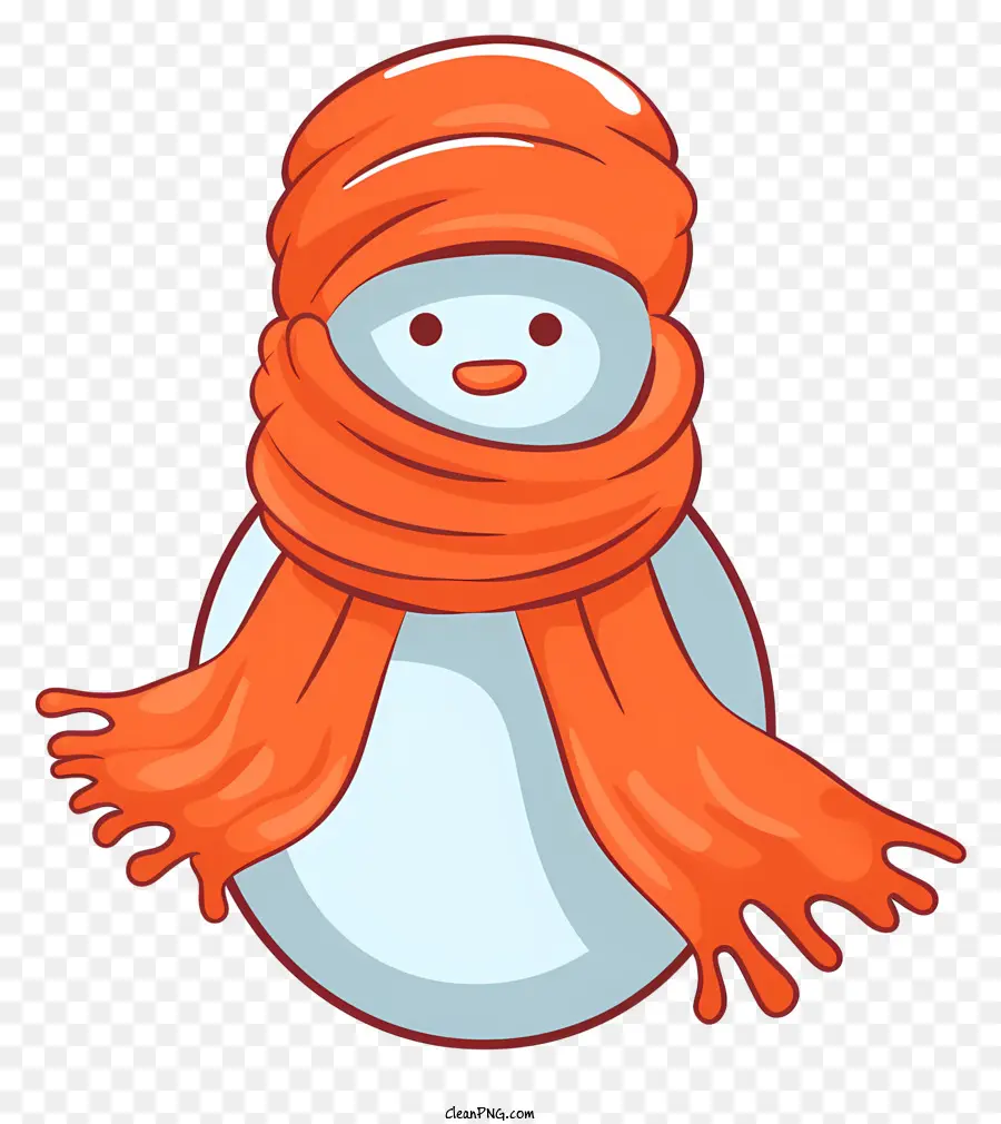 Pupazzo di neve - Snowman che indossa la sciarpa rossa e il cappello nero