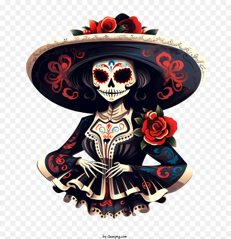 day of the dead day of the dead sugar skull dress hat