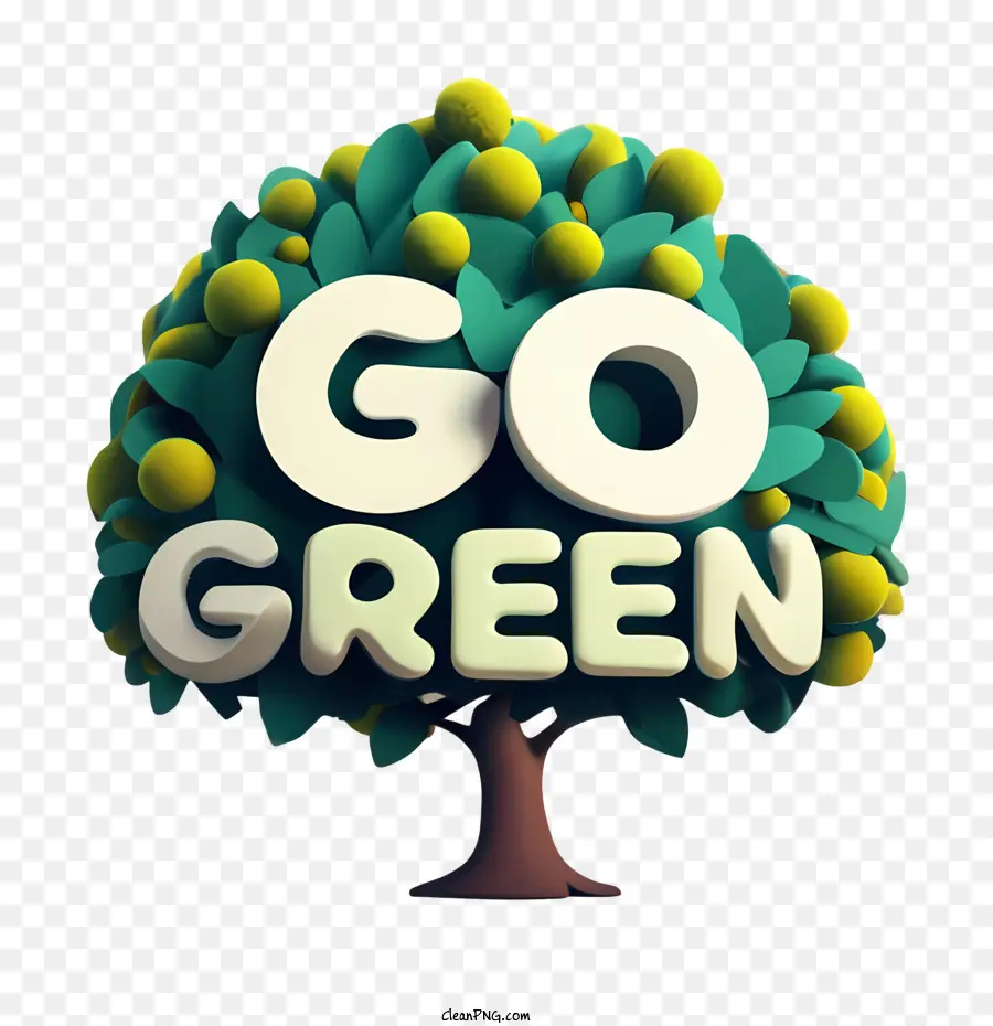 go green tree fruits leaves green