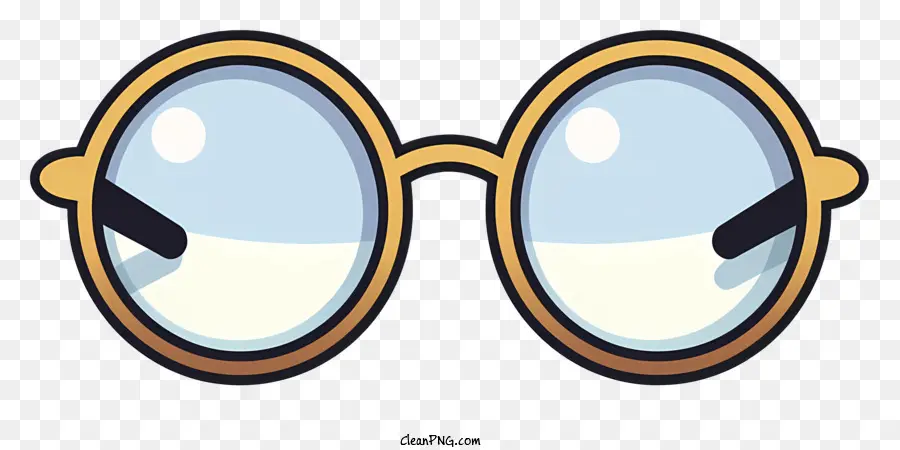 đeo kính - Kính kính màu xanh với vành vàng trên bề mặt phẳng
