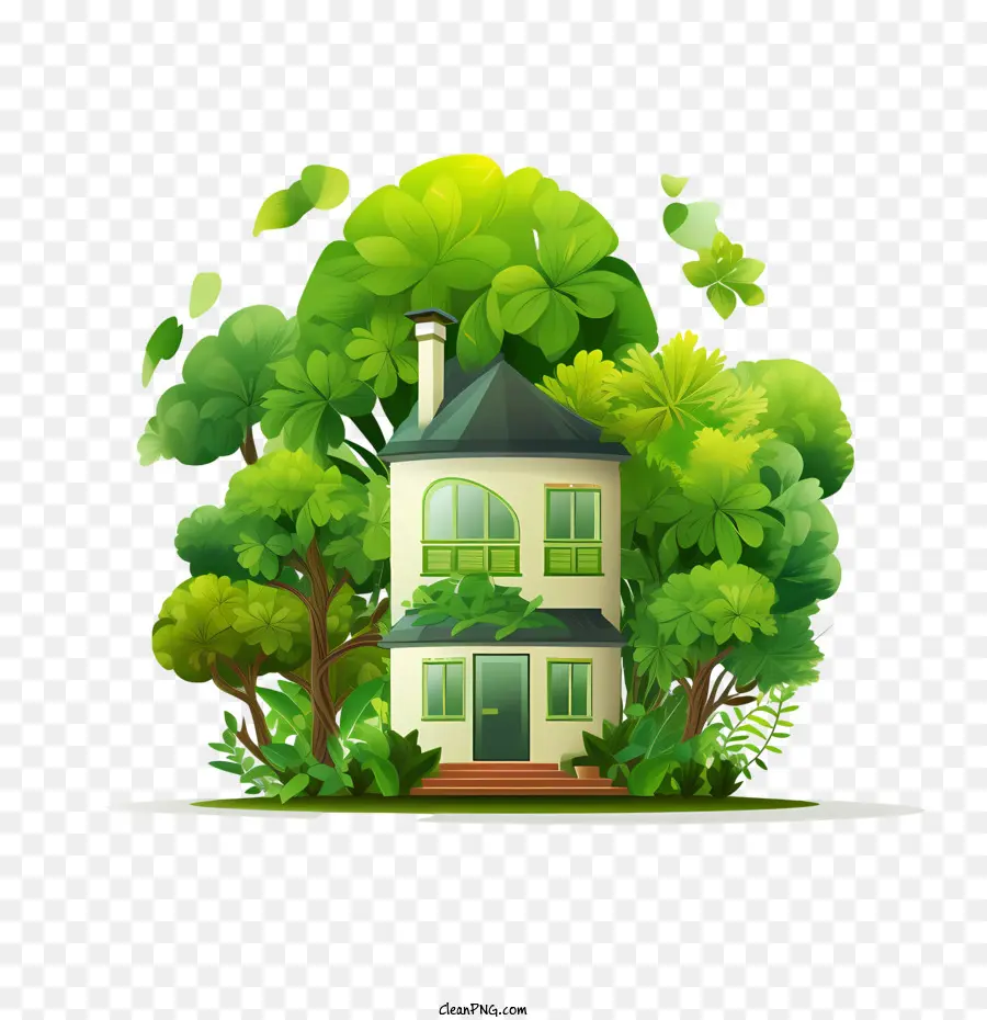 eco house green house home greenery leaves