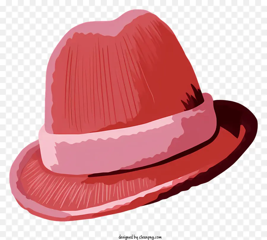 Pink Fedora Hut schwarzer Bandhut Fedora Hut mit Knöpfen gefaltete Krempe Hut schwarzer Hintergrund Hut - Pink Fedora Hut mit schwarzem Band und Knöpfen