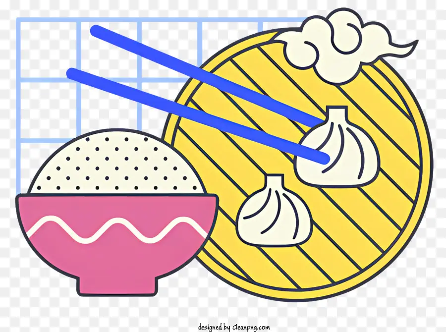 Cartoon Food Food Dumplings Reisschale - 