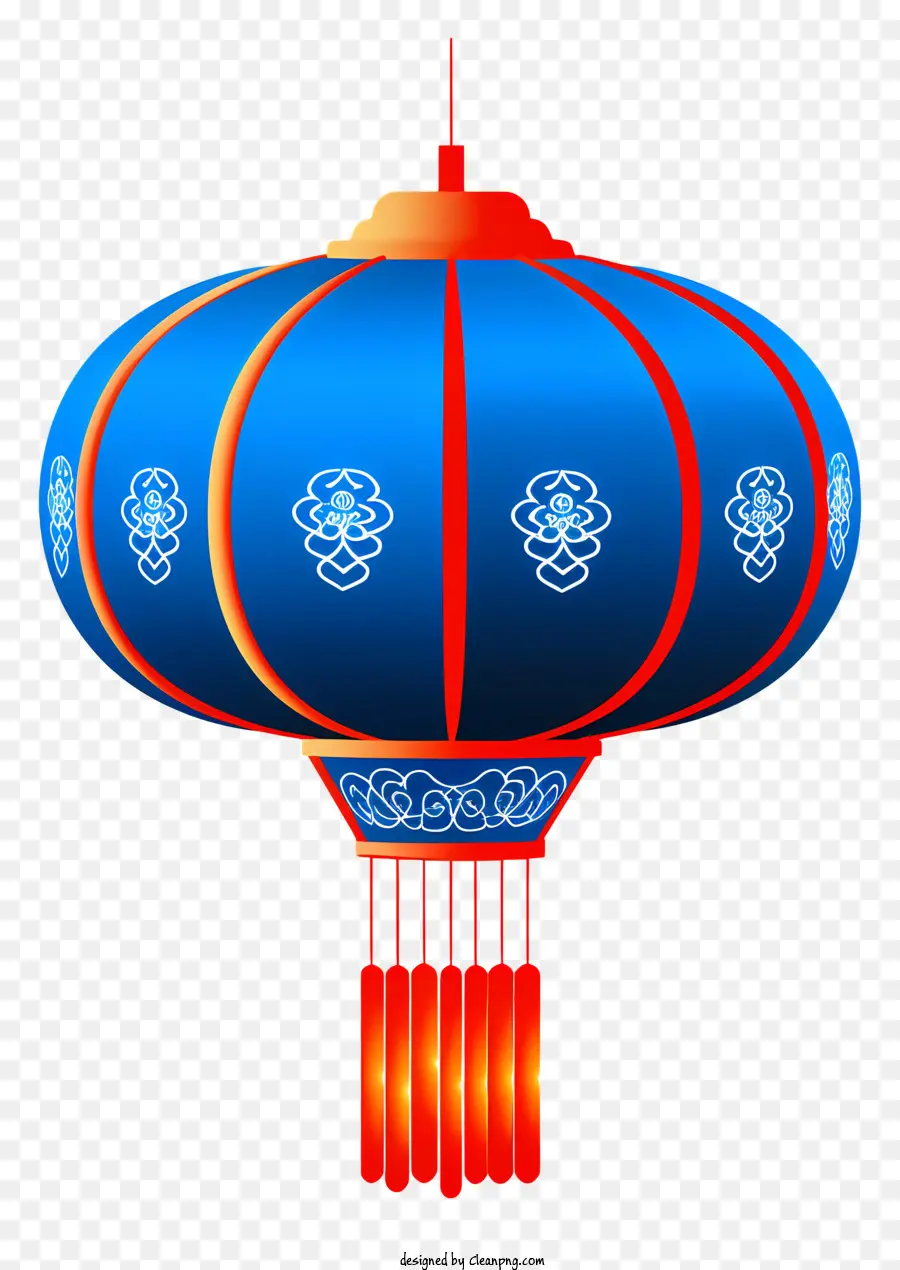 Modelli intricati lanterna blu LATERNA LATERNA DESIGN MODICI FLORALI - Lanterna blu intricata con disegni ondulati e floreali