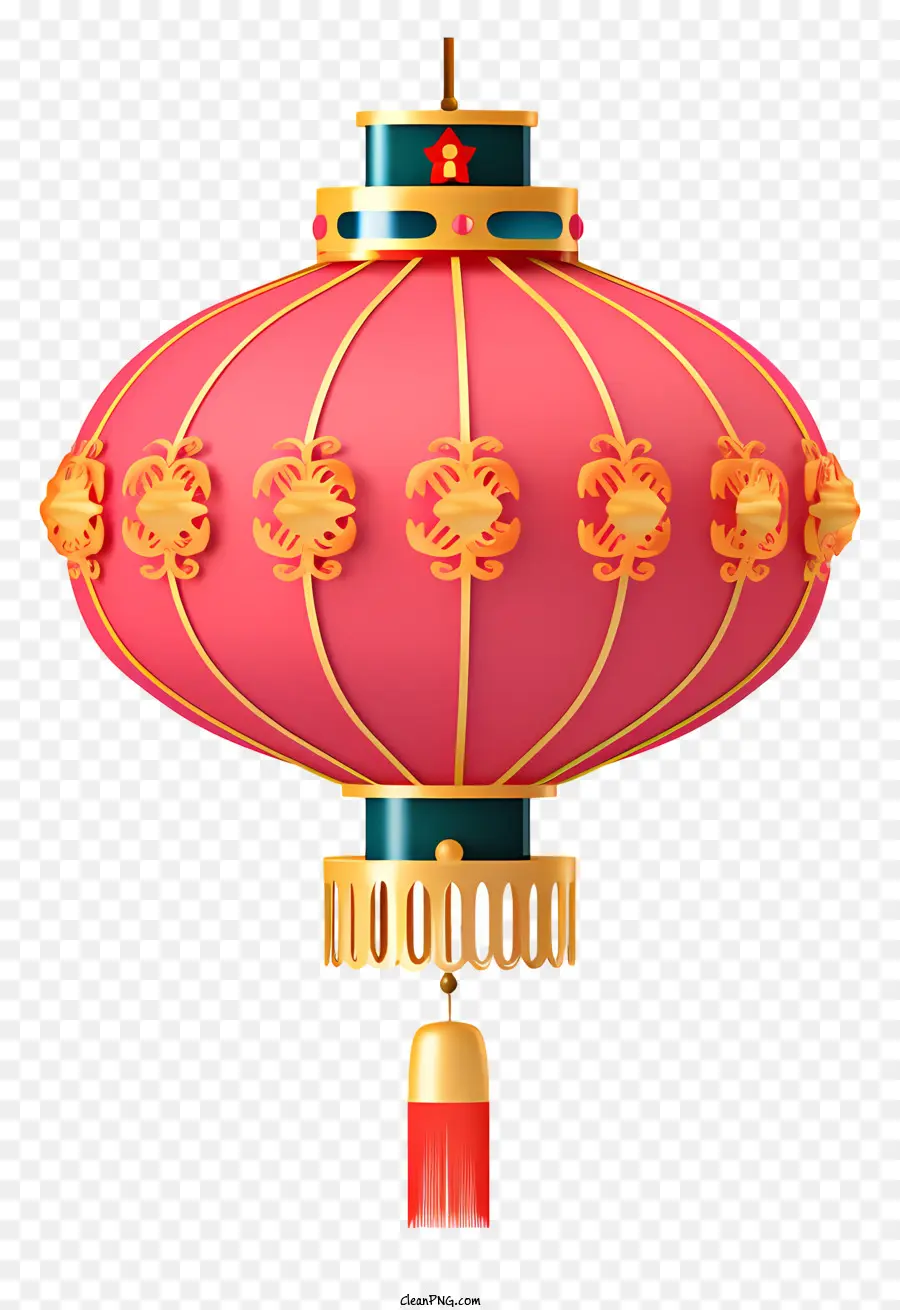Lanterna rossa tradizionale lanterna orientale lanterna di decorazioni per le vacanze cinesi lanterna festosa - Lanterna rossa con oro ornato e design floreale