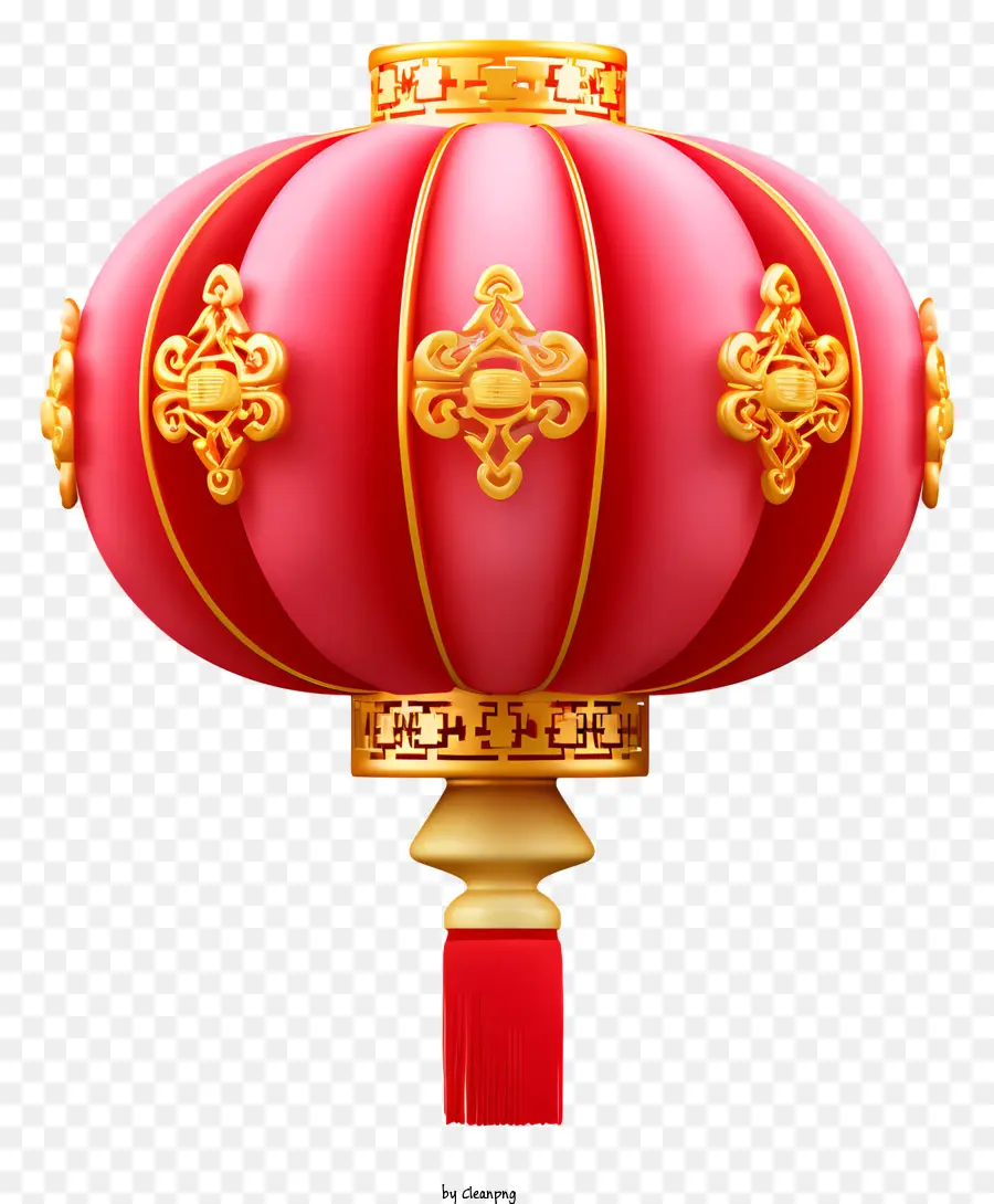 Chinesisches Neujahr - Traditionelle chinesische Laterne mit roten und goldenen Dekorationen