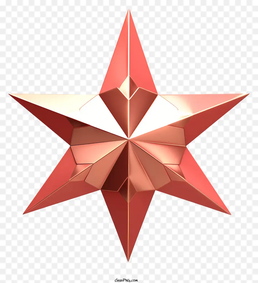 Roter Stern - Glänzender roter Stern mit Metallic Gold Center