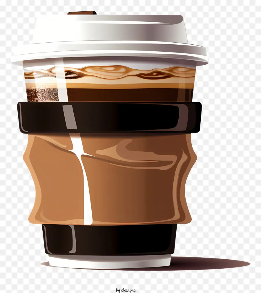 Kaffeetasse - Braune Plastikkaffeetasse mit Deckel und Griff