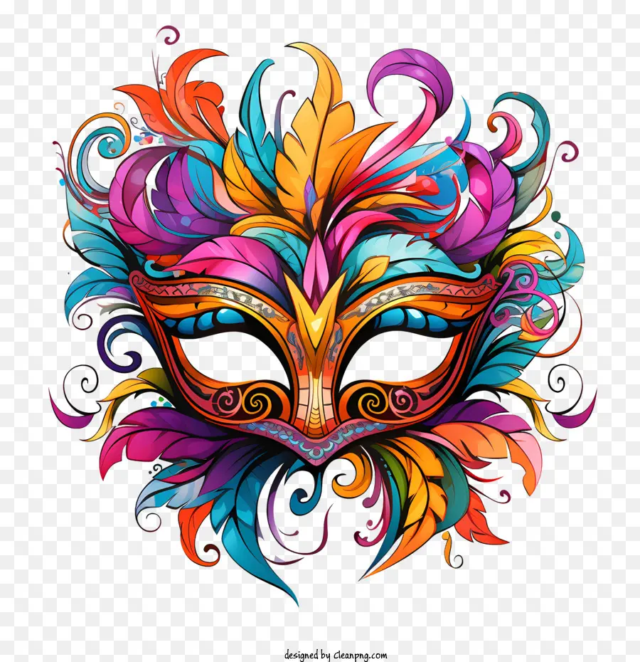 Maschera del festival Carnival colorato vibrante ornato intricato - 