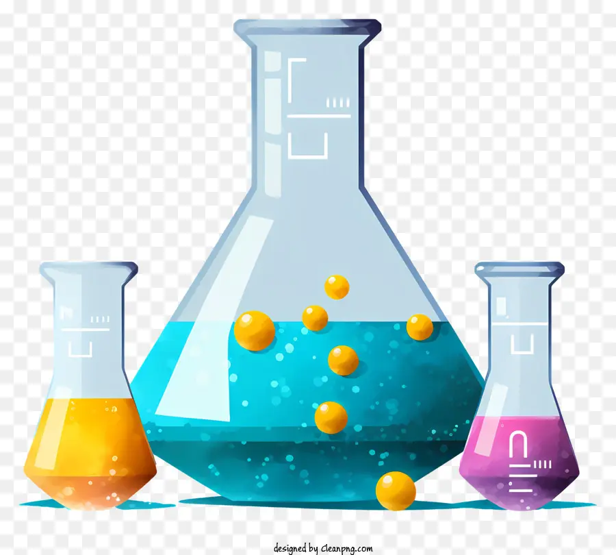 BEAKERS BEAKERS ESPERIMENTO LABORATORIO LIQUIDI COLORATI DI LIQUIDI TRASPARETTIVI DIVERSI DIVERSI DIVERSI DELLA - Rappresentazione visiva dell'esperimento di laboratorio con liquidi colorati