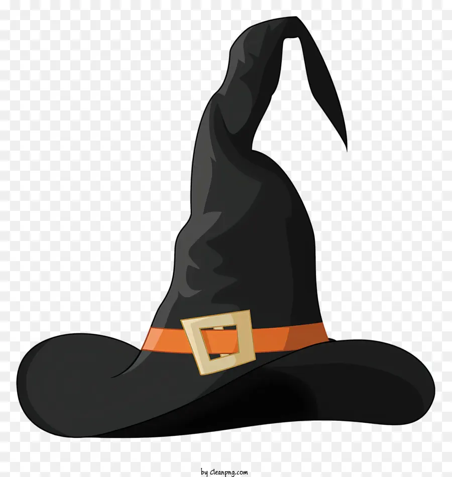 Halloween Hexe Hut - Schwarzer Hexenhut mit orange und schwarzer Schnalle