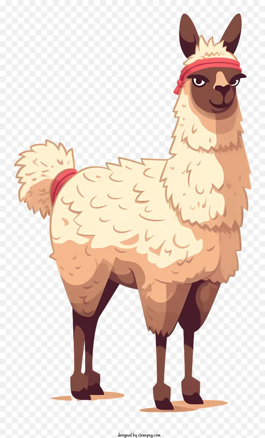 ruft - Lama mit geschlossenen Augen tragen rotes Bandana