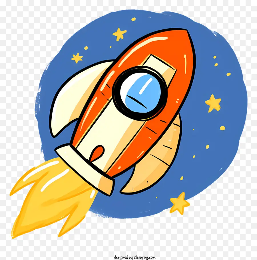 cartoon razzo - Rocket dei cartoni animati con design rosso e blu