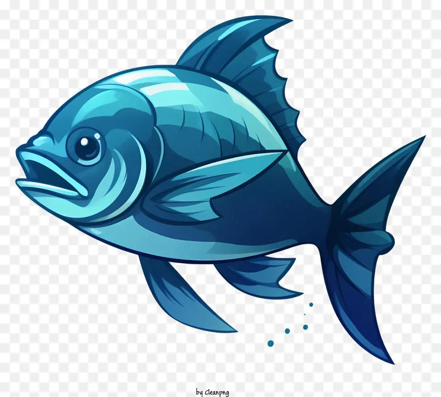 Pesce di pesce blu pesci animali acquatici Specie di pesci taglienti - Pesce predator blu a bocca aperta e occhi larghi