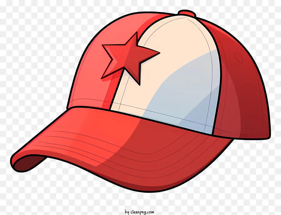 Cap Cap Cap Design Thiết kế mũ đỏ và trắng với hóa đơn màu đỏ và trắng sao - Mũ bóng chày màu đỏ và trắng với thiết kế ngôi sao
