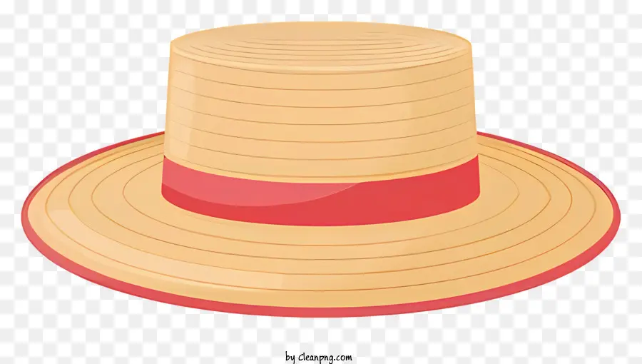 estate cappello - Cappello di paglia con fascia rossa, buone condizioni