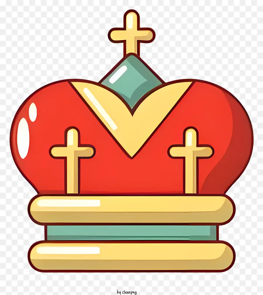 corona - Intricata corona d'oro con gioielli e croce